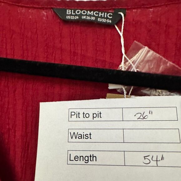 Bloomchic Long Sleeve Midi Dress Red - Picture 7 of 7